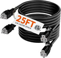 HUANCHAIN Indoor Outdoor Black Extension Cord 25 ft 2 Pack Waterproof, 16/3 by huanchain