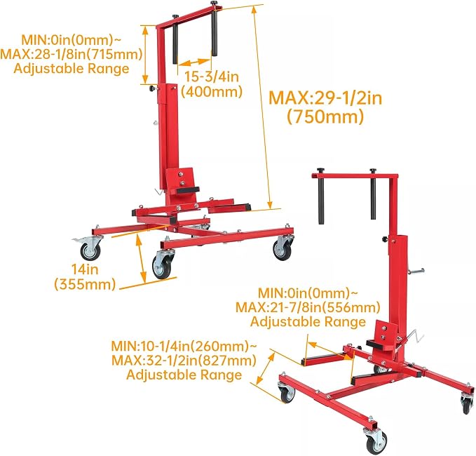 HECASA Adjustable Car Door Installer and Remover Jack Lift Hoist w/Swivel - Image 9