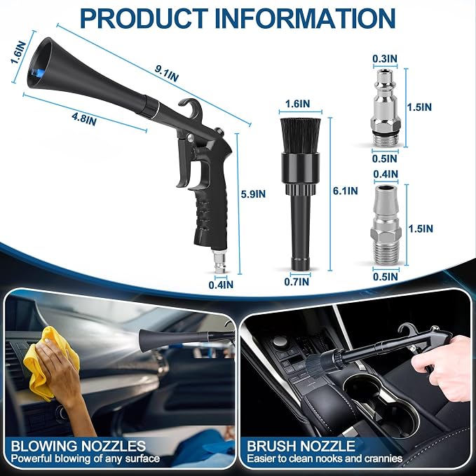 Car Cleaning Gun Detailing Interior Dryer Air Blow Gun, High Pressure Blower Gun - Image 4