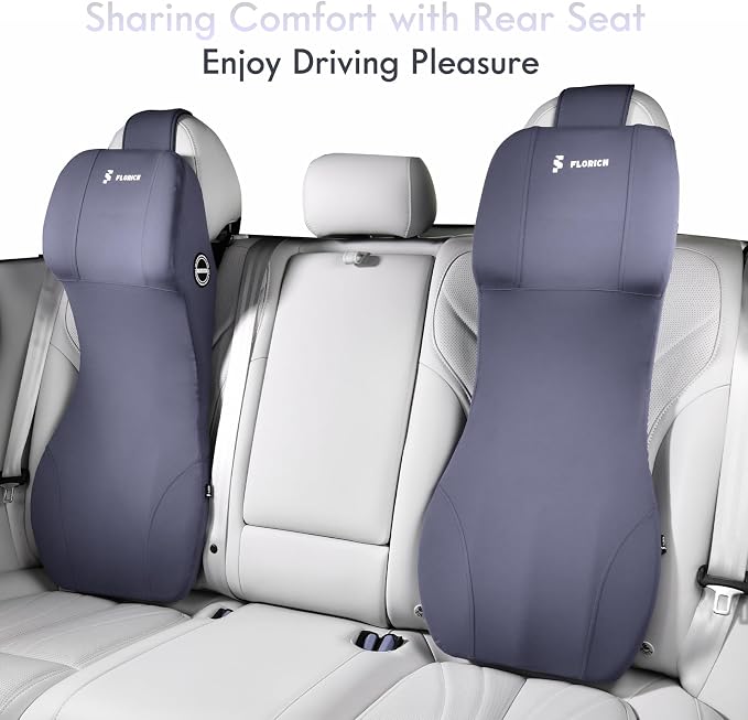 FLORICH Integrated Car Seat Lumbar Support Pillow & Car Neck Pillow Memory Foam - Image 8