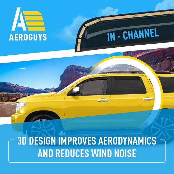 Extra Durable Window Deflectors in-Channel Window Visors Rain Guards Fit - Image 5