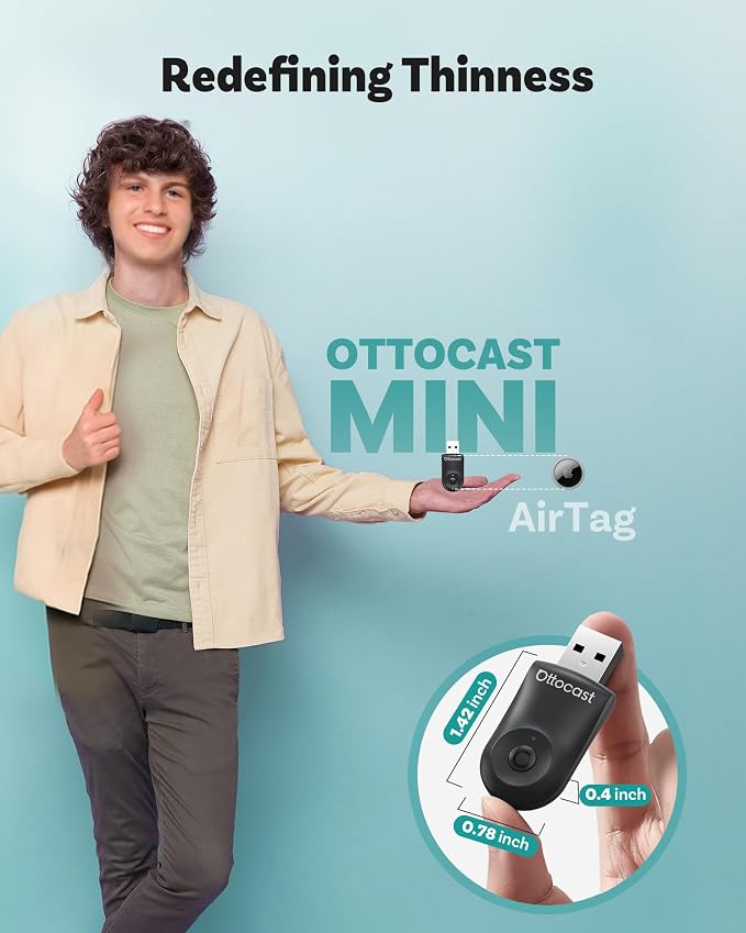 OTTOCAST Mini 2025 Wireless CarPlay & Android Auto 2-in-1 Adapter, Plug & Play - Image 5