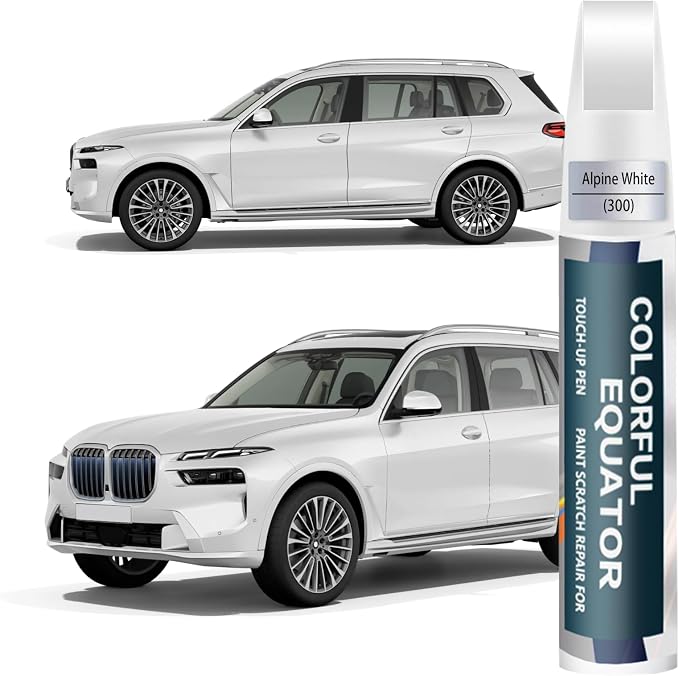 Alpine White Touch Up Paint for BMW, Car Paint Pen Scratch Repair Two-In-One by SNSIR