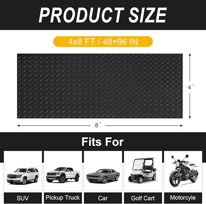 4x8FT Garage Floor Mat, 2.8mm Thickened Flooring Roll - Image 2
