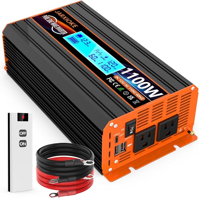 1100 Watt Pure Sine Wave Power Inverter 12V DC to 110V 120V Converter by puresinewavepowerinverter