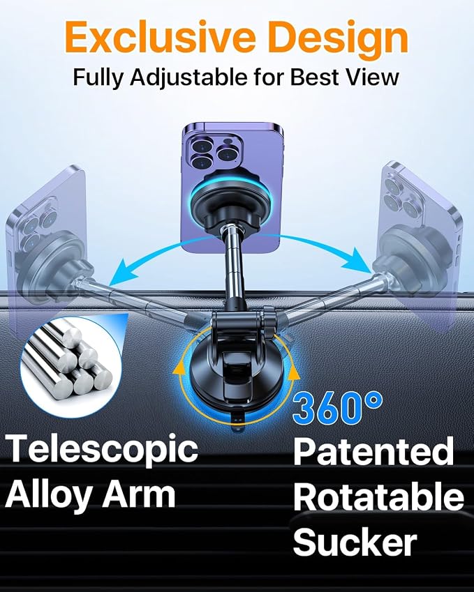 YRU Magnetic Phone Holder for Car【Patented & Super Magnet】 for MagSafe Car - Image 8