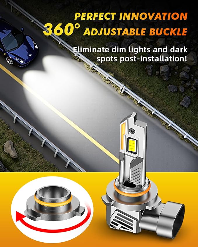 9012/HIR2 Light Bulbs,   Ultra-Bright 6500K, ° Adjustable - Image 3