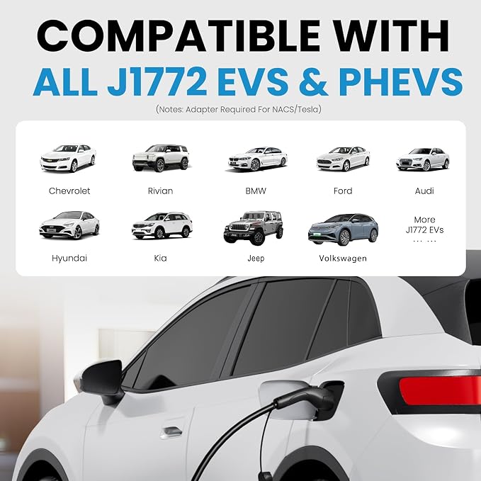 Level 1&2 Portable EV Charger, Adjustable 8-16A 110V-240V, Dual Plugs: NEMA - Image 3