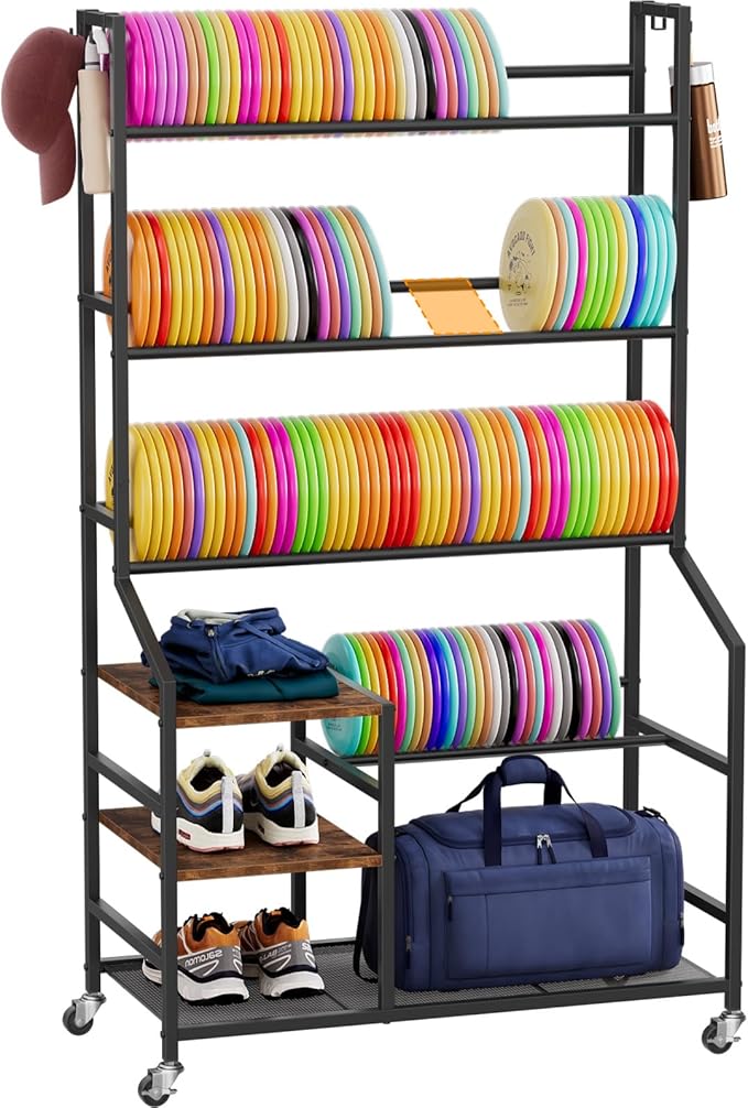 Portin 5 Tier Disc Golf Storage Rack, Disc Station Organizer by Portin