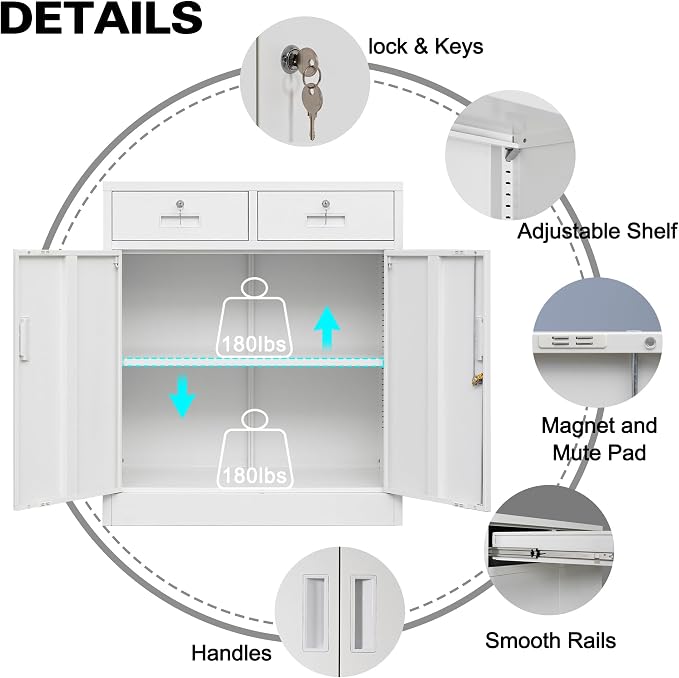 Metal Storage Cabinet, Locking Storage Cabinet - Image 4