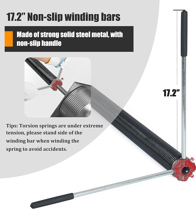 Garage Door Torsion Spring Set, Pair of 2" Electrophoresis Coated Garage Door - Image 6