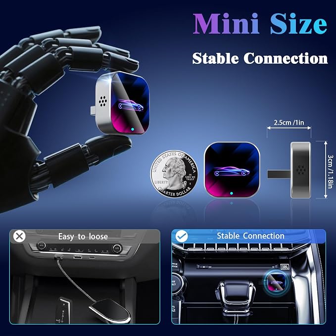 Wireless CarPlay Adapter for iPhone, 2025 Upgrade Convert Wired to Wireless Car - Image 3
