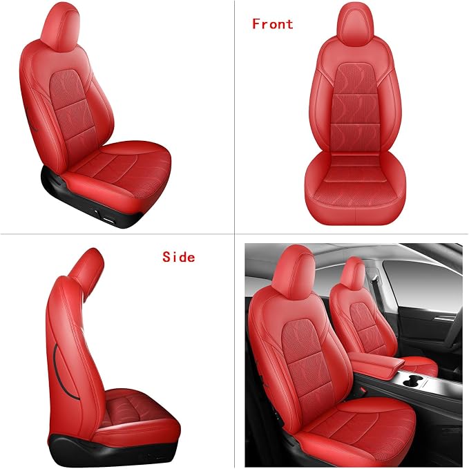 Tesla Model Y Seat Cover Full Set, Faux Leather Tesla Car Seat Cover, Perfect - Image 5