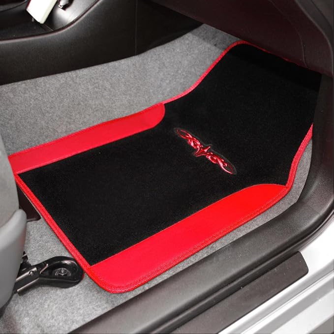 carXS Fresh Two-Tone Carpet Floor Mats, Tribal Tattoo Design - Image 4
