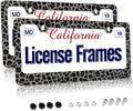 Stainless Steel Black Cheetah License Plate Holder Leopard Print License Plate by Unknown