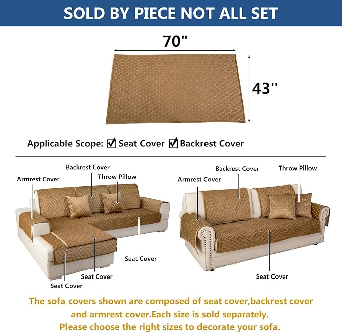 Eismodra Couch Cover, Sectional Couch Covers, Sofa Covers - Image 5