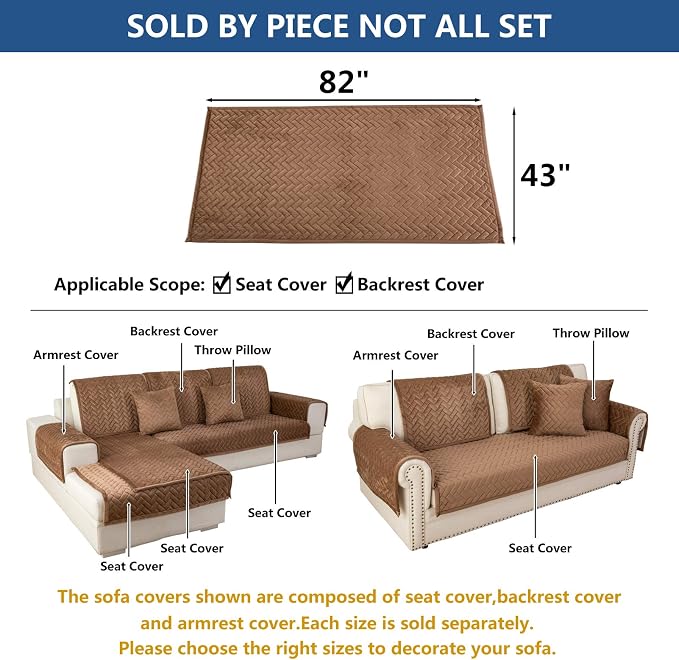 Eismodra Couch Cover, Sectional Couch Covers, Sofa Covers - Image 5
