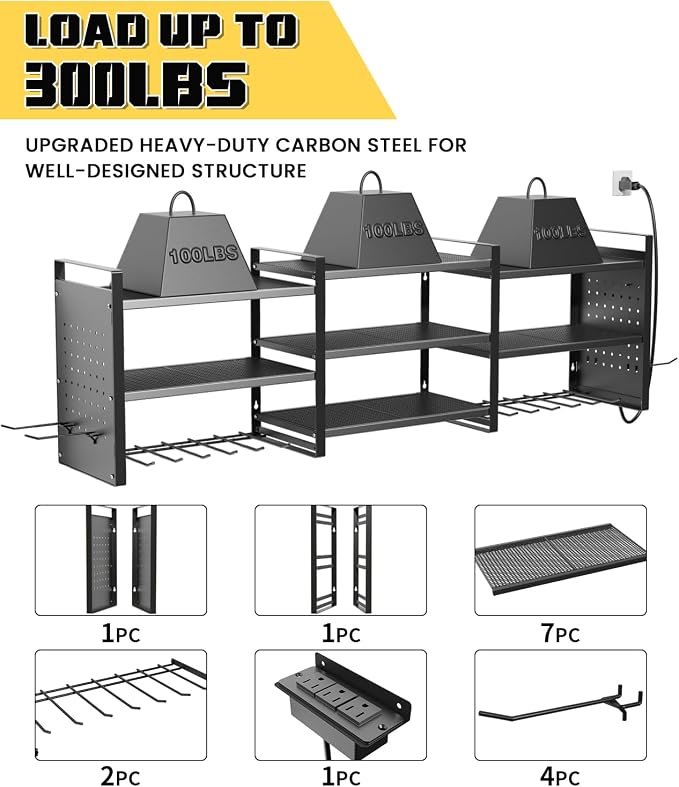 Heavy-Duty 48" Wall Mount Power Tool Organizer - Image 5
