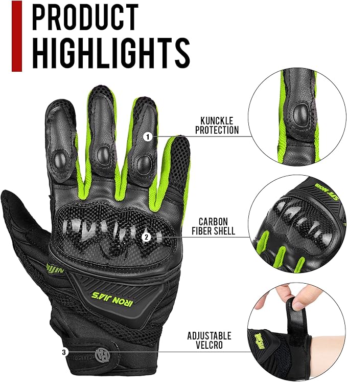 Motorcycle Gloves Touch Screen for Men Women Padding Hard Knuckle Cycling - Image 5
