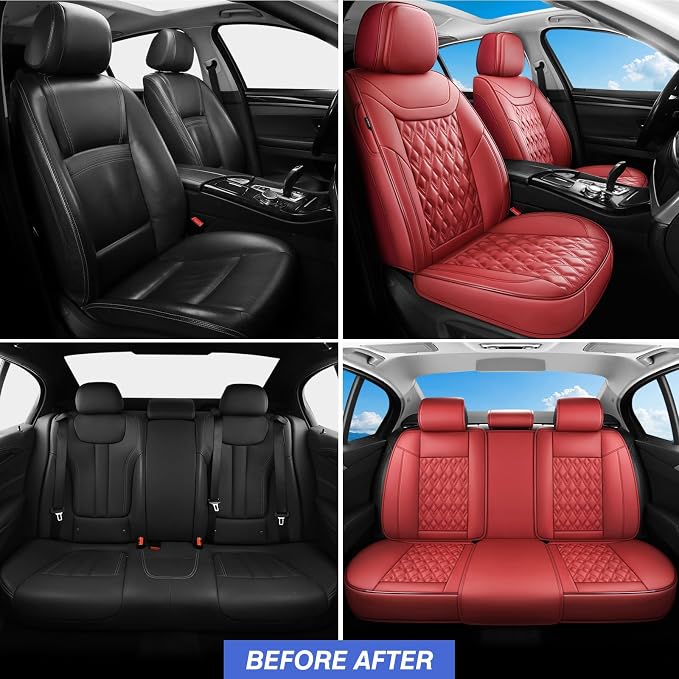 Car Seat Covers Full Set, Leather Seat Covers - Image 5