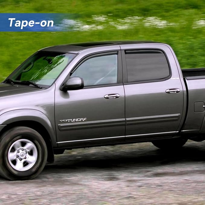 Window Visors Rain Guards for 2004 2005 2006 Toyota Tundra Double Cab, - Image 3