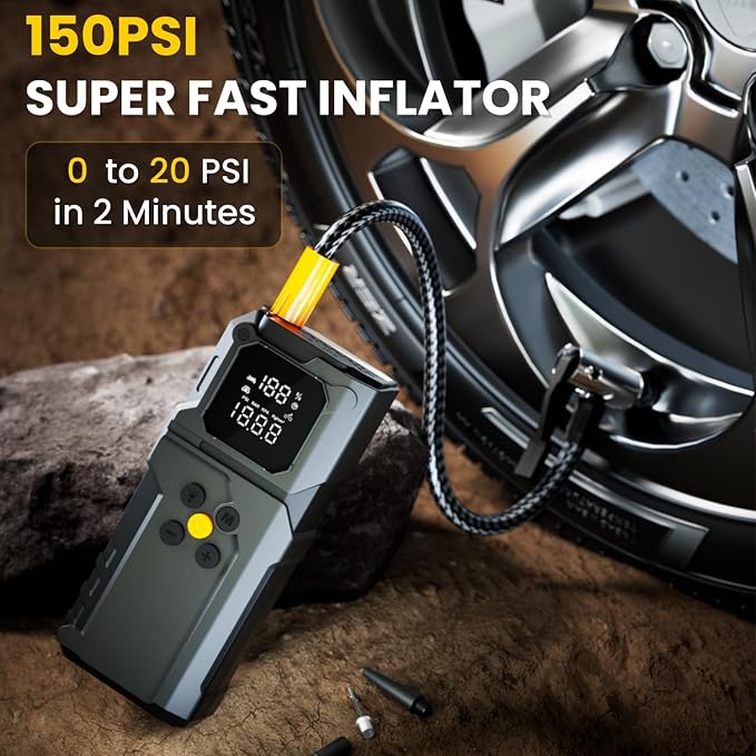Jump Starter with Air Compressor, 5000A Jump Starter Battery Pack with 150PSI - Image 3