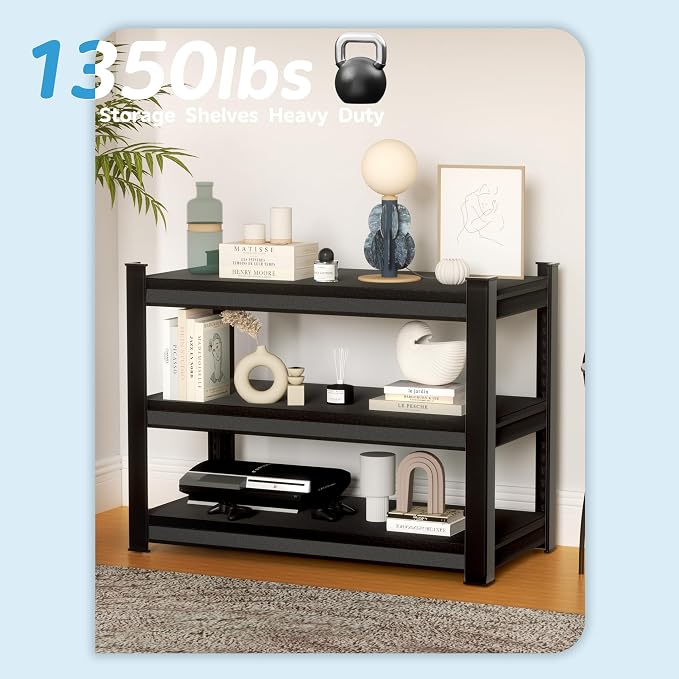 1350LBS Garage Storage Shelves Heavy Duty, 3-Tier Garage Shelving Heavy Duty - Image 5