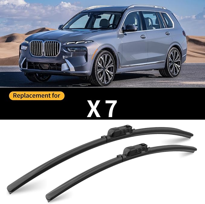 Replacement for BMW X7 Windshield Wiper Blades, 3 Pieces of Car Front and Rear - Image 2