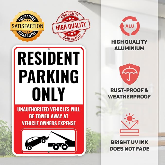 1PC Resident Parking Sign, 18 x 12 Inches - Image 3