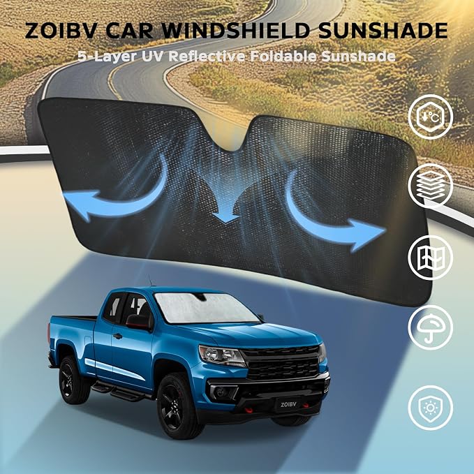 Windshield Sun Shade for Chevrolet Chevy Colorado 2015-2022 - Image 3