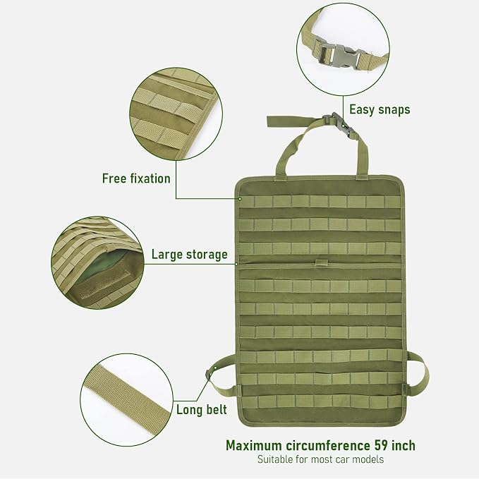 Universal Tactical Seat ​Back Organizer Vehicle Molle Panel Organizer Storage - Image 4