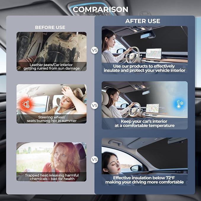 Windshield Sun Shade Umbrella for 2020-2025 Kia Telluride Accessories: Custom - Image 3