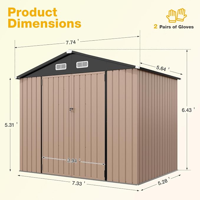 8x6 FT Outdoor Storage Shed - Image 5