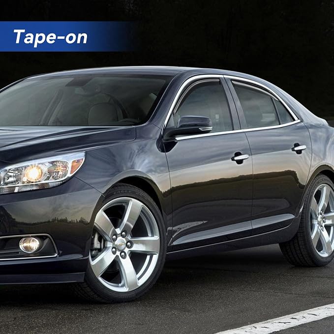 Window Visors Rain Guards for 2013 2014 2015 13 14 15 Chevy Malibu, Out-Channel - Image 3
