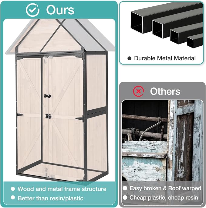 Outdoor Storage Shed with Sloped Roof - Image 2