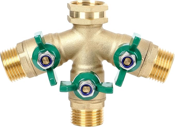STYDDI Full Flow 3-Way Garden Hose Splitter, Solid Brass High Volume 3 Way Hose by STYDDI