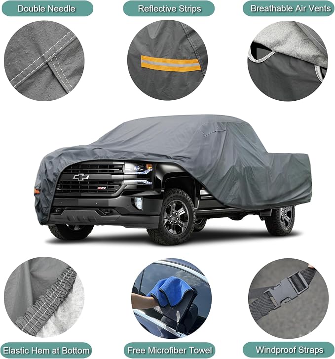 16 Layers Truck Cover Waterproof All Weater, Heavy Duty Outdoor Pickup Truck - Image 3