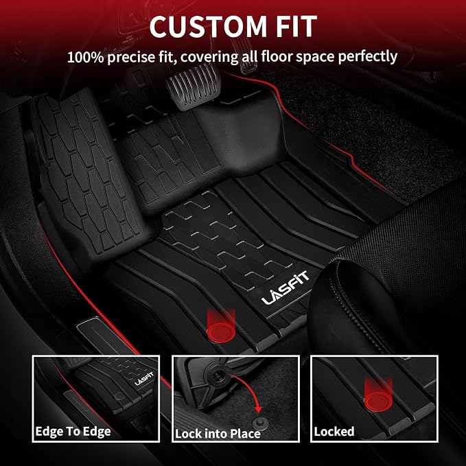 LASFIT Floor Mats Fit for Lincoln Continental 2020 2019 2018 2017, All Weather - Image 2
