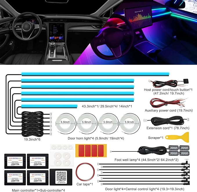 Acrylic Interior Car LED Strip Light - Image 2