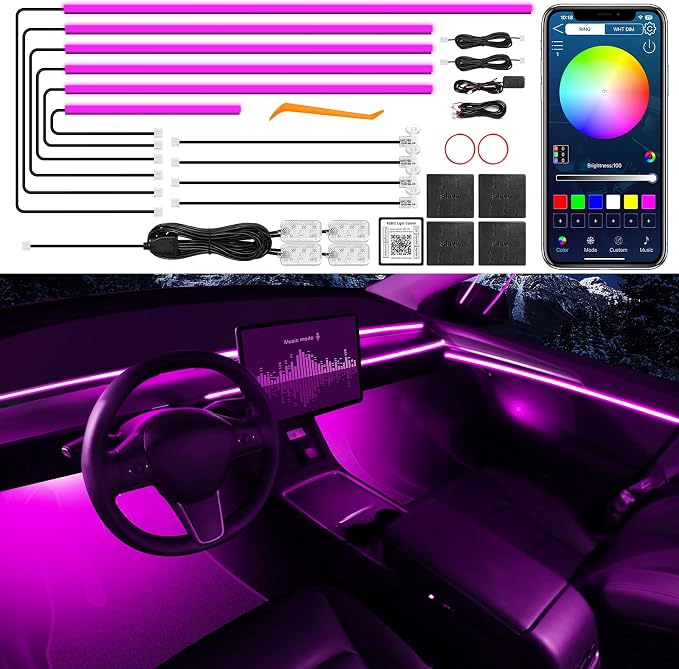 Acrylic Interior Car LED Strip Light - Image 2