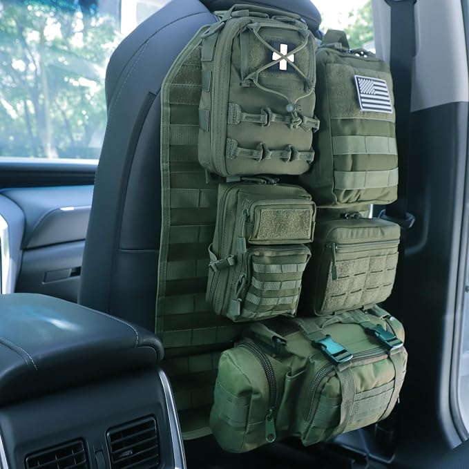 Universal Tactical Seat ​Back Organizer Vehicle Molle Panel Organizer Storage - Image 7