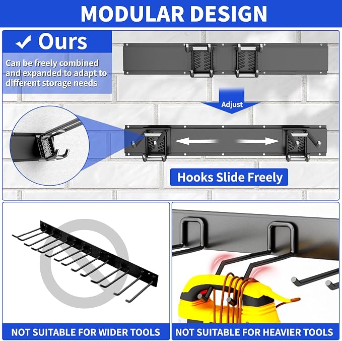 Garage Organization Tool Organizer Wall Mount, 32inch Heavy Duty Garden Tool - Image 2
