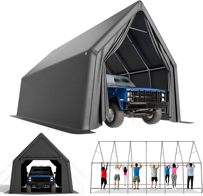 Portable Garage, 13 x 24 FT Heavy Duty RV Carport Canopy, Reinforced Steel by WACASA