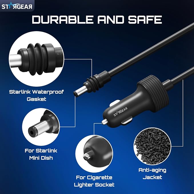 Starlink Mini Cable 12V Power Cable 3M/10FT, Starlink Mini Accessories 16AWG - Image 4