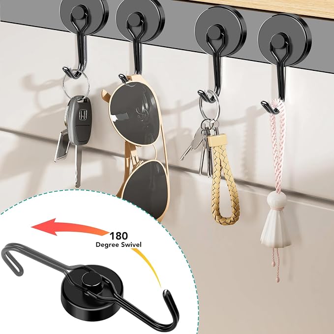 DIYMAG Black Magnetic Hooks, 110LBS Strong Magnetics Heavy Duty, Magnet Hook - Image 5
