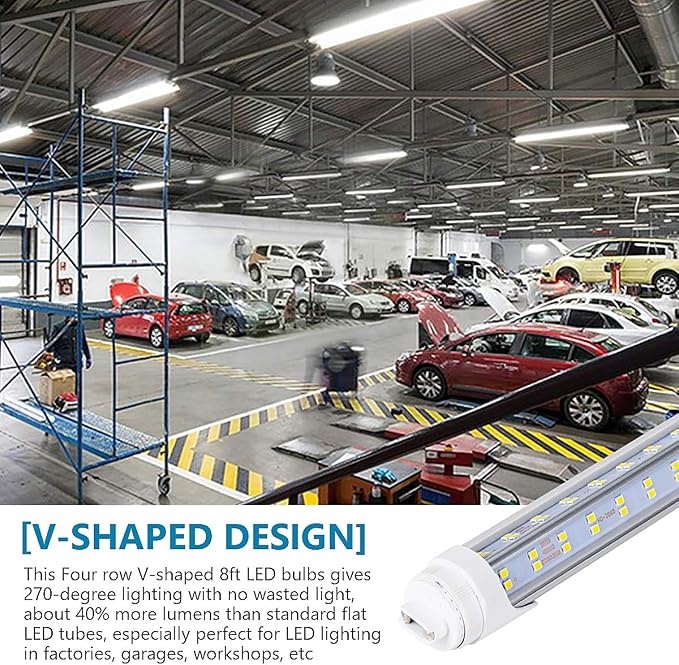 Generic 10 Pcs, 8ft R17D LED Tube Light, F96 t12 HO 8 Foot Led Bulbs, 100-277V - Image 7