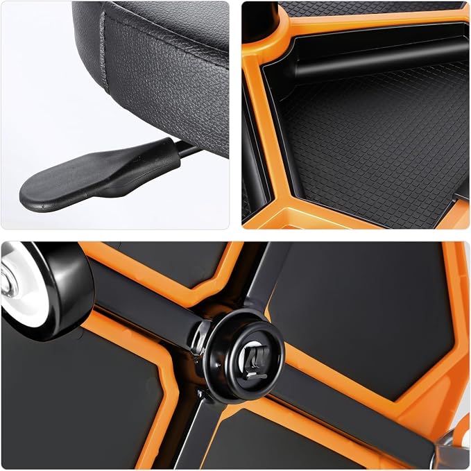 PM PERFORMOTOR Adjustable Height Pneumatic Garage Seat Rolling Mechanic Stool - Image 6