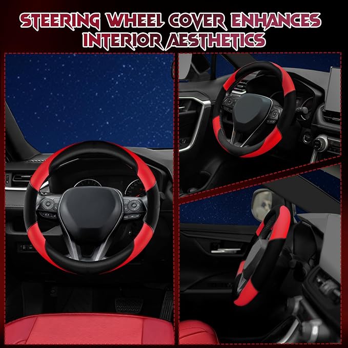 Breathable Soft Leather Steering Wheel Cover - Image 6