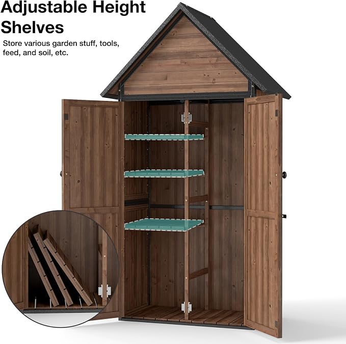 Outdoor Storage Shed with Waterproof Roof - Image 3