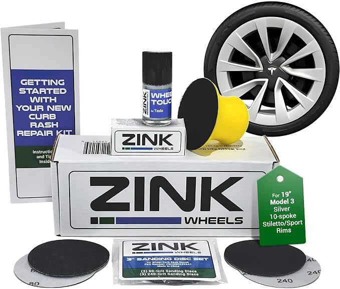 Premium Tesla Wheel Curb Rash Repair Kit by ZinkWheels